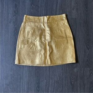 Metallic Gold Mini Skirt